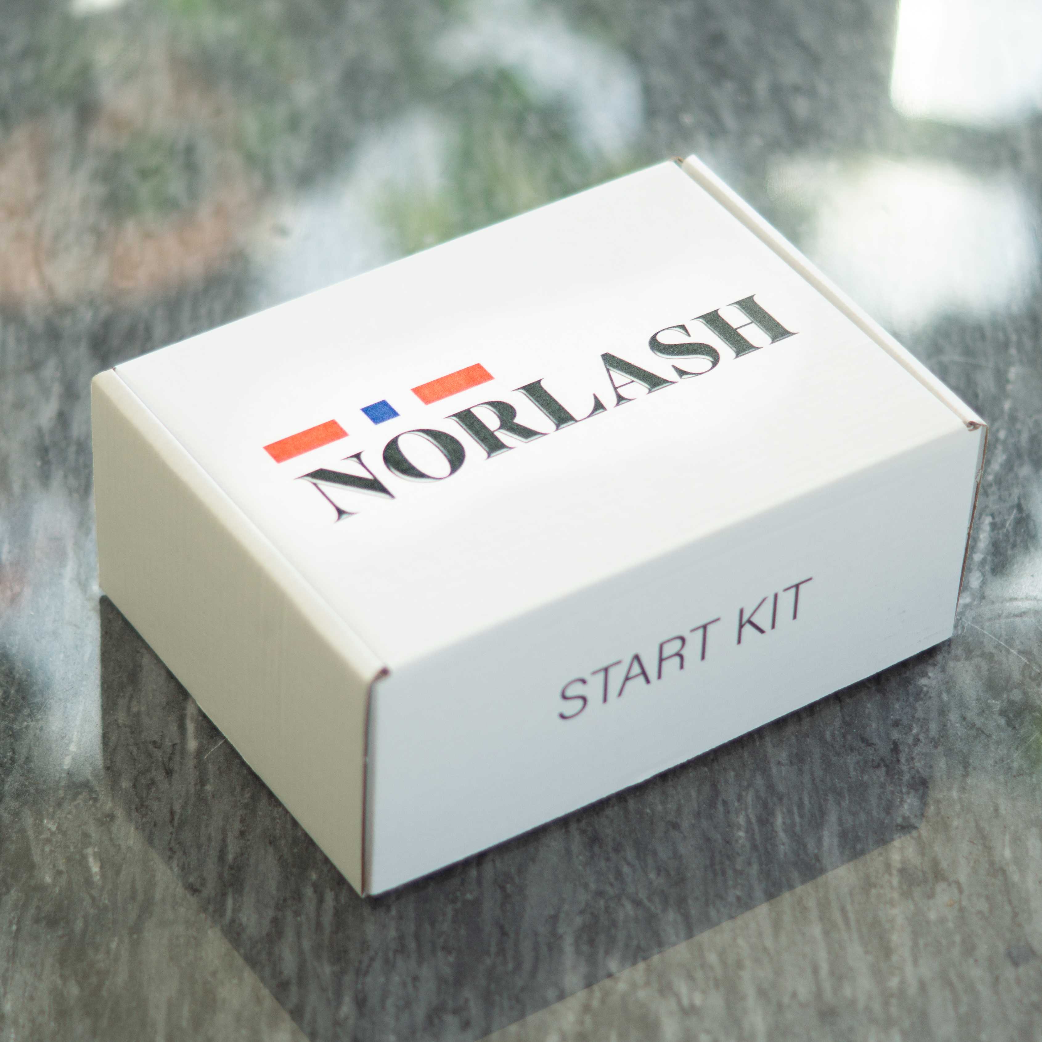 Norlash Start Kit, a white box with the norlash logo
